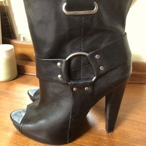 Jessica Simpson leather peep toe boots